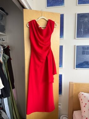 Elliatt Vibrant Red Draped Maxi Dress
